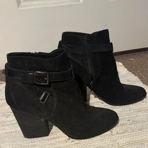 Cole Haan Black Ankle Boots with Buckle Detail